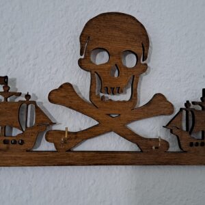 Porte-clés mural pirate en bois
