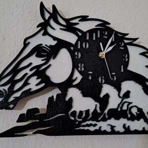 horloge murale cheval