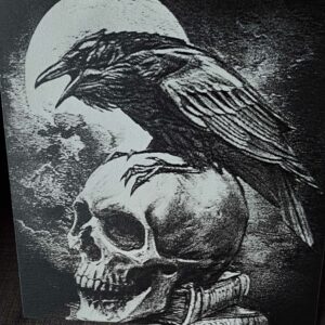 Gravure sur toile corbeau