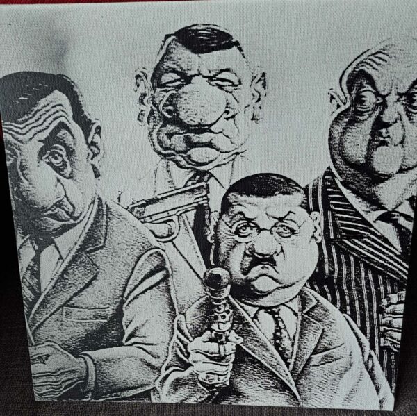 Gravure sur toile caricature Les tontons flingueurs