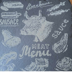 Dessous de plat en ardoise : menu