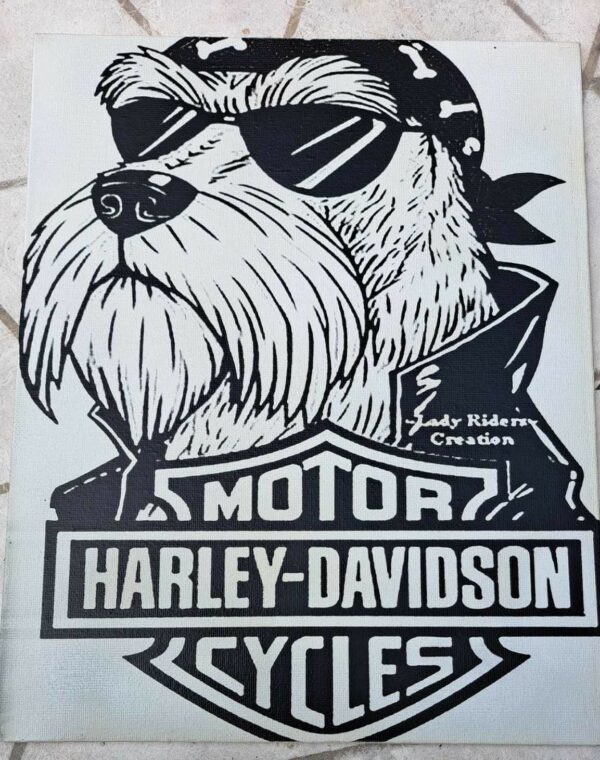 Gravure sur toile de 30 cm x 24 cm Harley Davidson