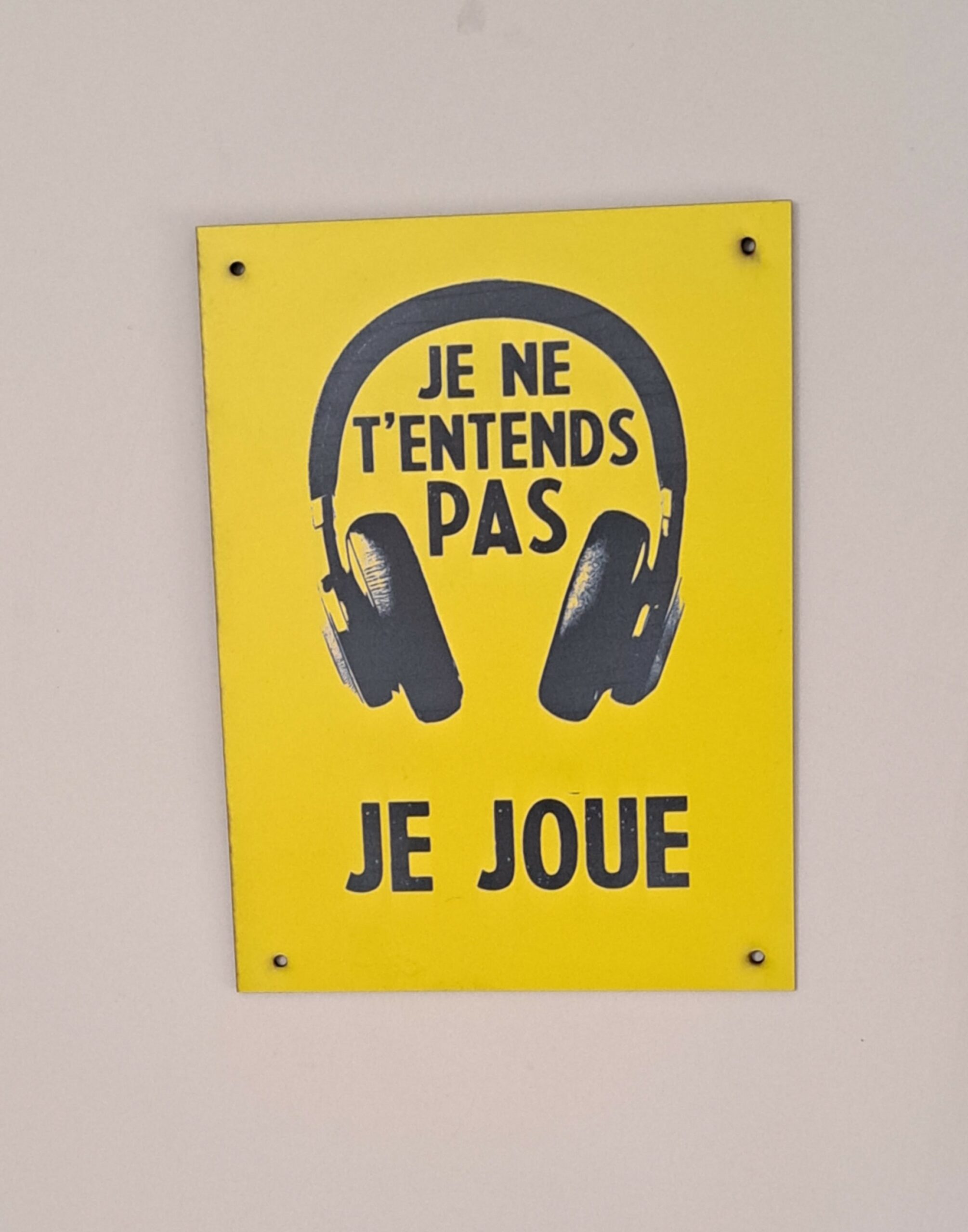 pancarte de porte "Je joue"